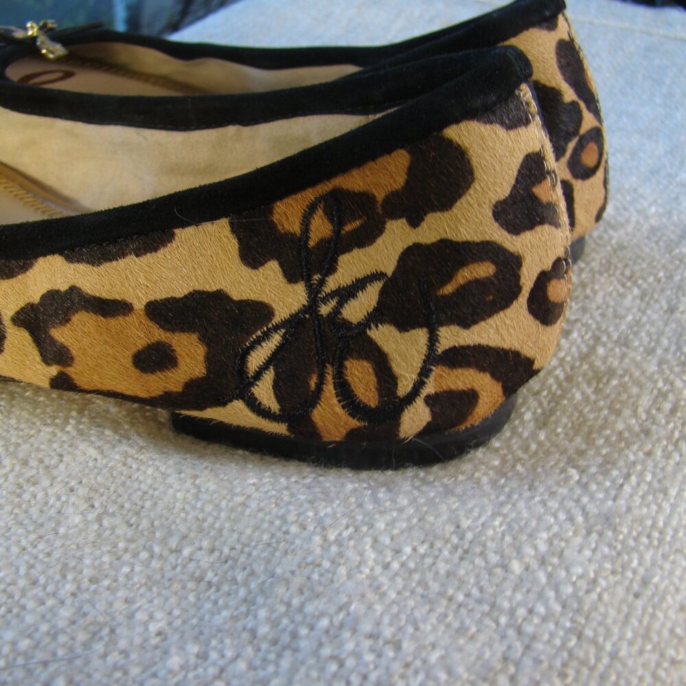 Sam Edelman Felicia leopard real fur ballerina flat, Size 7.5 W - Picture 5 of 9